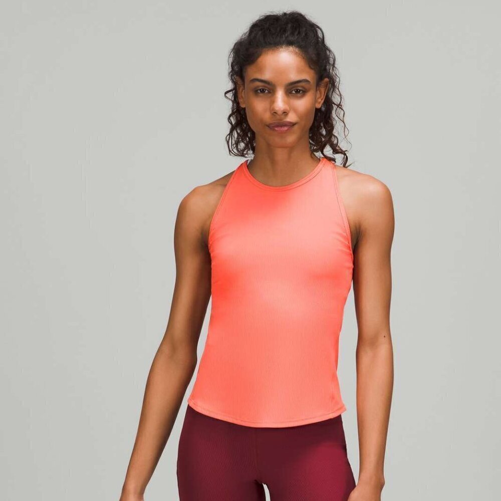 Lululemon Base Pace Ribbed Tank Top Raspberry Cream- Size 6 (2022)